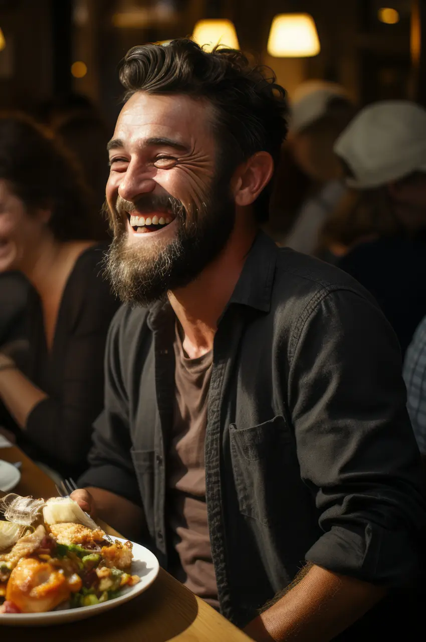 Happy friends at an event