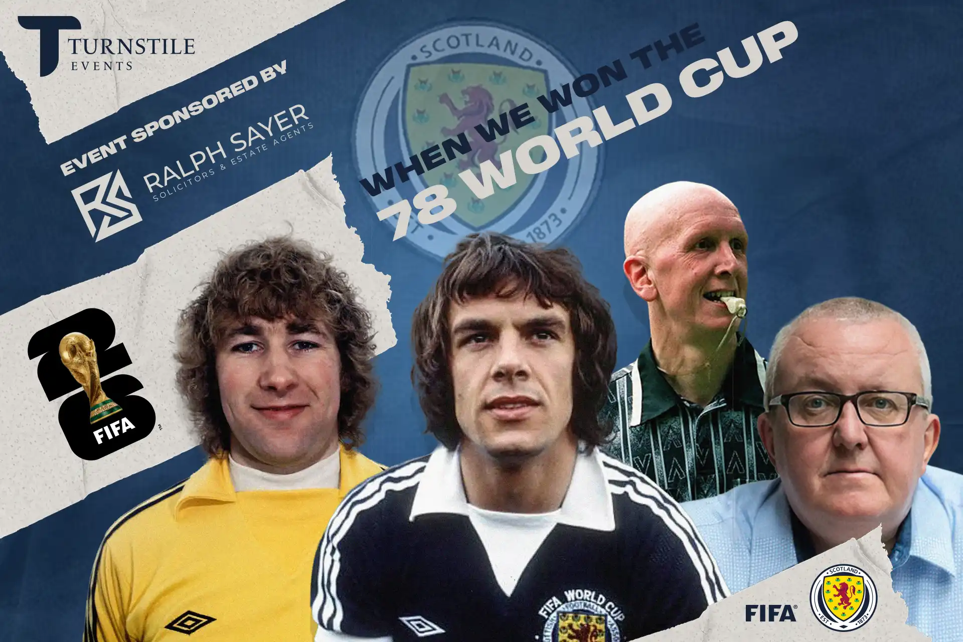 Turnstile Events World Cup 2026 afternoon with Joe Jordan, Alan Rough, John Rowbotham and Tam Cowan Loanhead Miners
